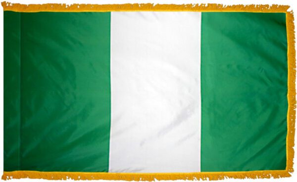 Nigeria flag with fringe - for indoor use