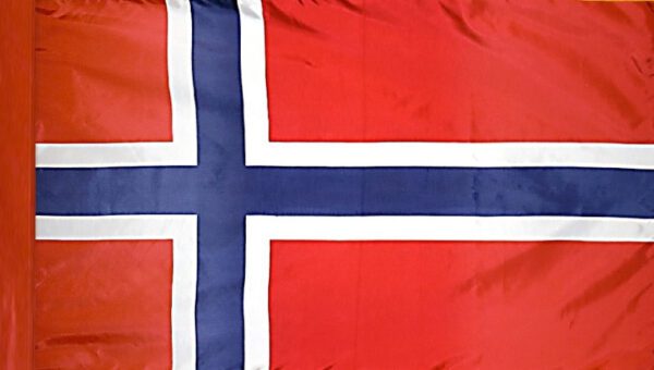Norway flag with pole sleeve - for indoor use