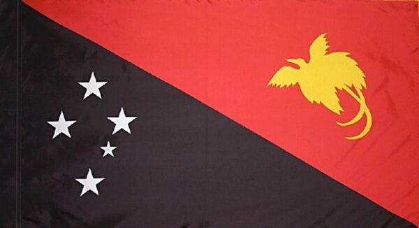 Papua new guinea flag with pole sleeve - for indoor use