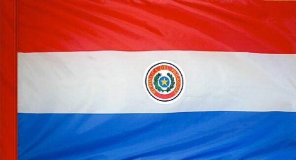 Paraguay flag with pole sleeve - for indoor use