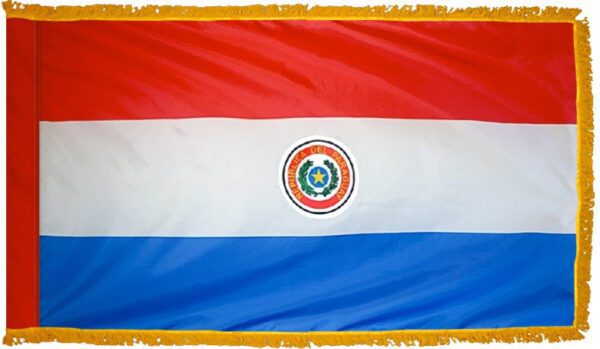 Paraguay flag with fringe - for indoor use