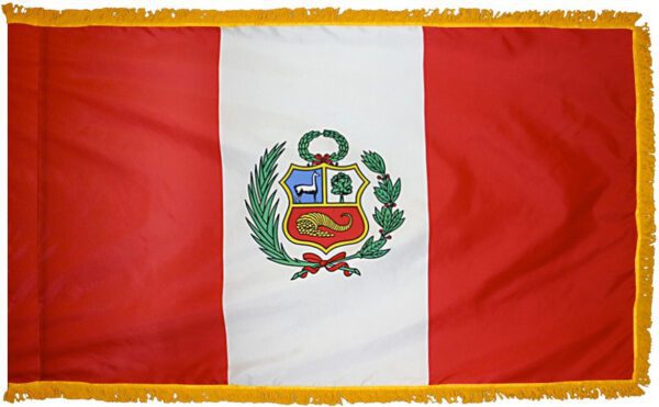 Peru flag with fringe - for indoor use