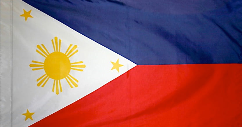 Philippines Flag with Pole Sleeve - For Indoor Use
