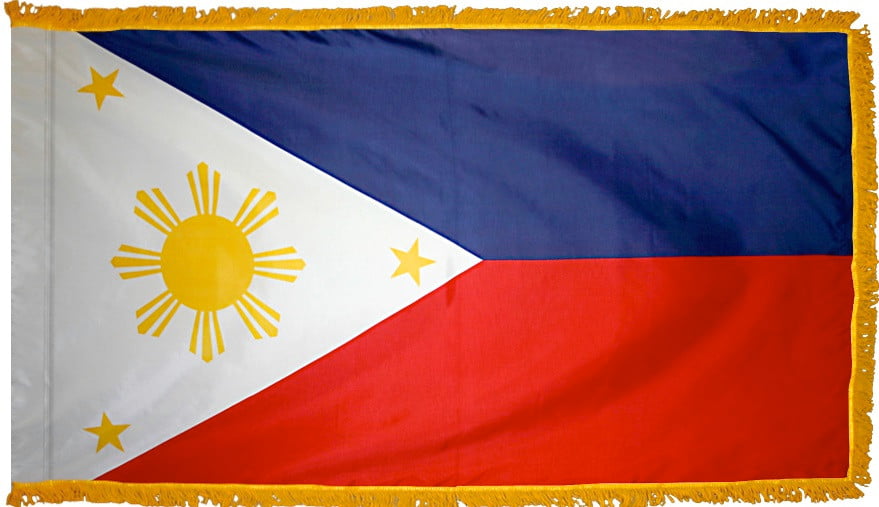 Philippines Flag with Fringe - For Indoor Use