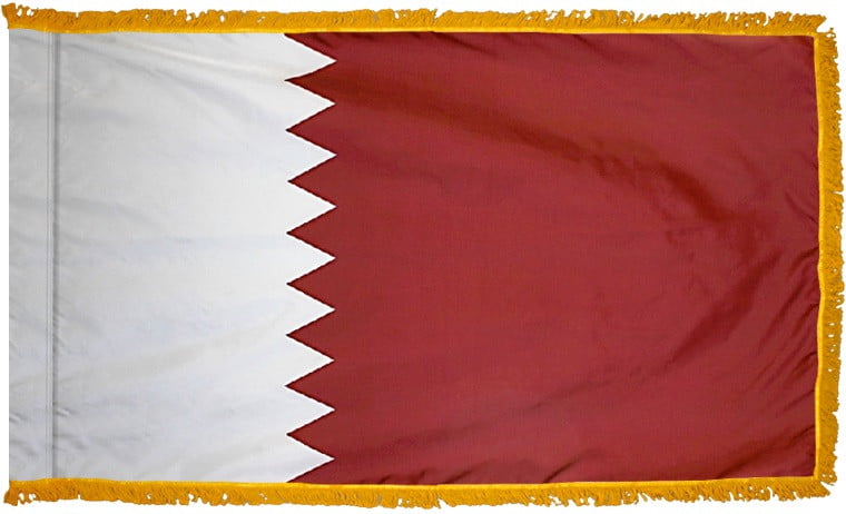 Qatar Flag with Fringe - For Indoor Use