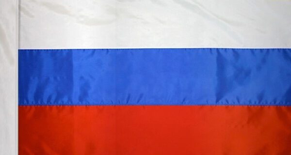Russia flag with pole sleeve - for indoor use