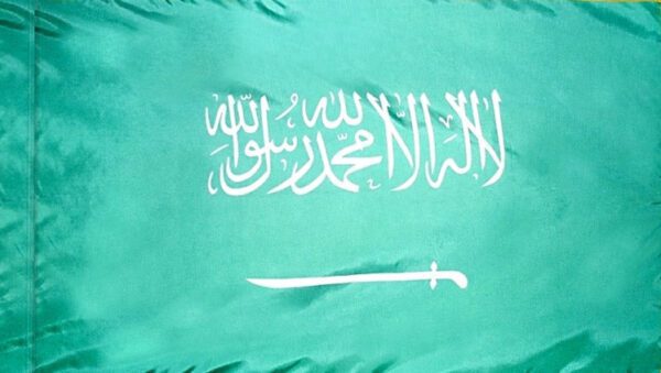 Saudi arabia flag with pole sleeve - for indoor use