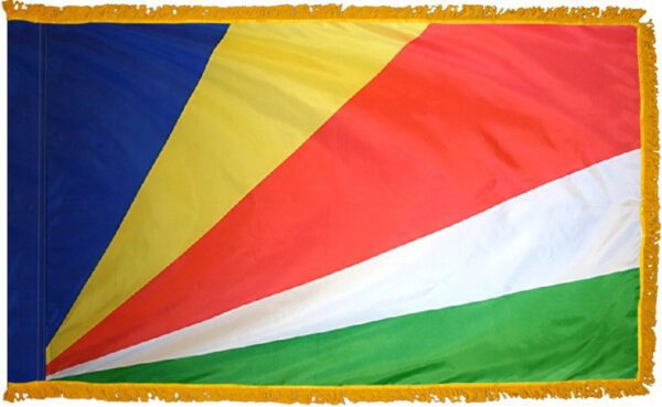 Seychelles flag with fringe - for indoor use