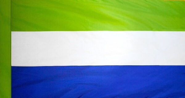 Sierra leone flag with pole sleeve - for indoor use