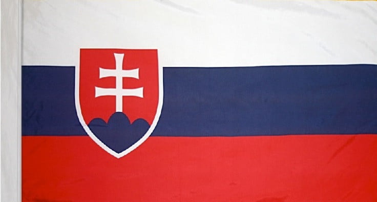 Slovakia Flag with Pole Sleeve - For Indoor Use