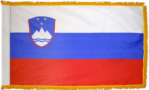 Slovenia flag with fringe - for indoor use