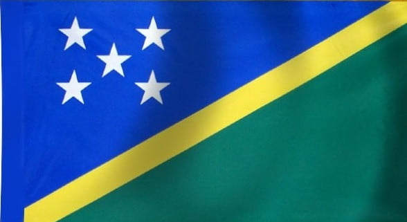 Solomon islands flag with pole sleeve - for indoor use