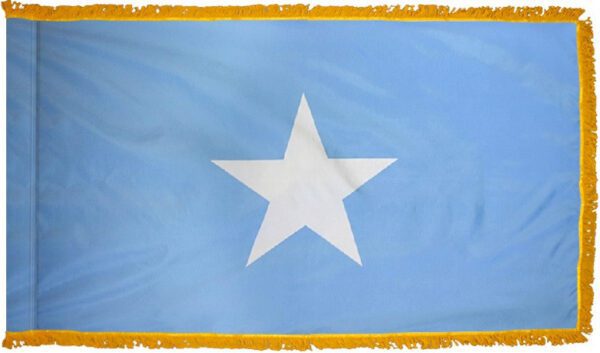 Somalia flag with fringe - for indoor use
