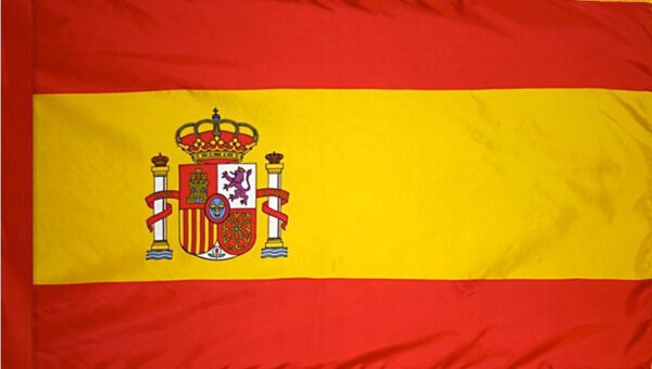 Spain flag with pole sleeve - for indoor use