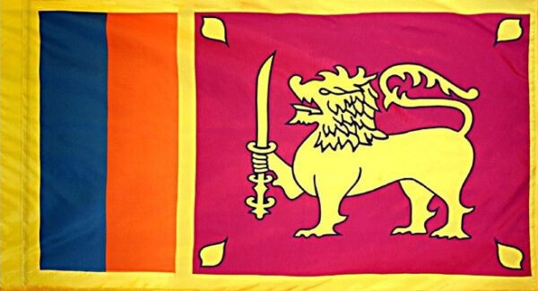 Sri lanka flag with pole sleeve - for indoor use