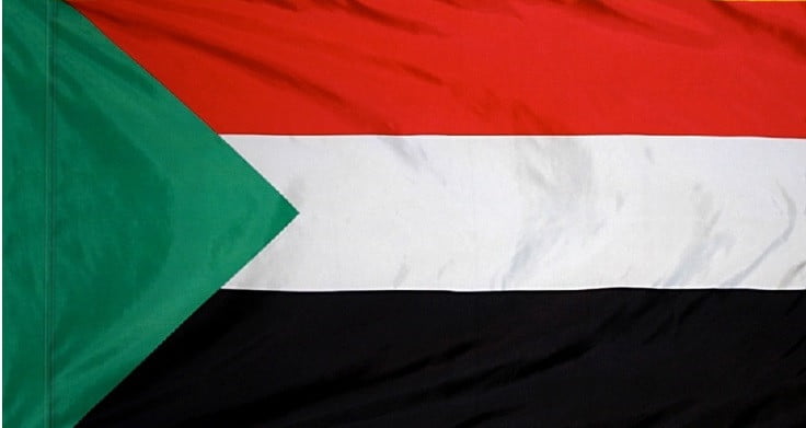 Sudan Flag with Pole Sleeve - For Indoor Use