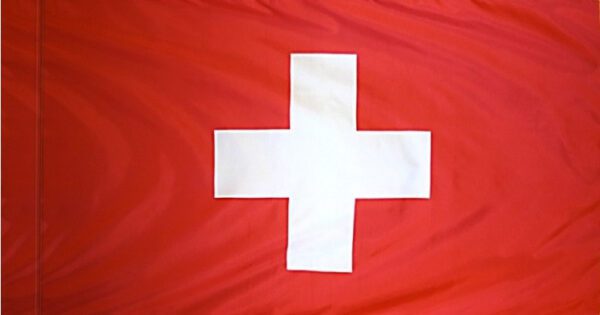 Switzerland flag with pole sleeve - for indoor use