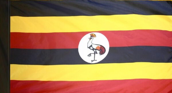 Uganda flag with pole sleeve - for indoor use