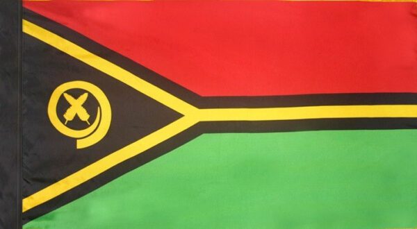 Vanuatu flag with pole sleeve - for indoor use
