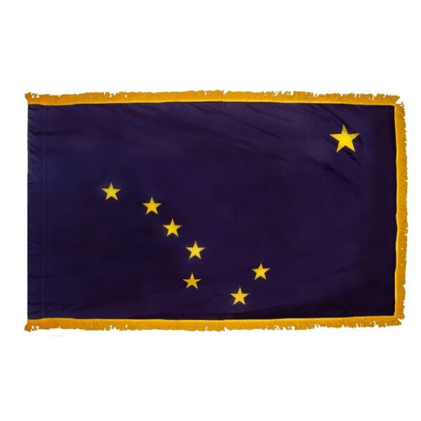 Alaska - state flag with fringe - for indoor use