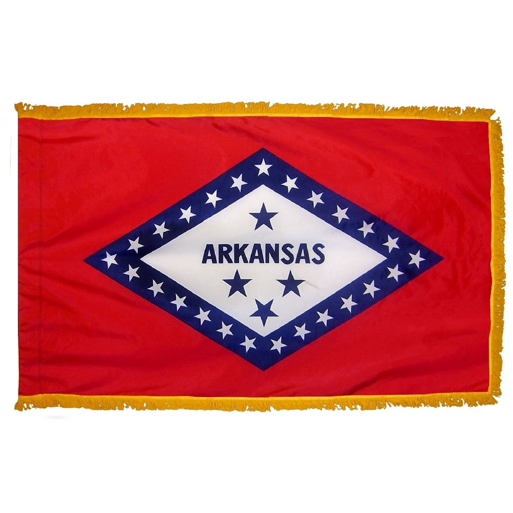 Arkansas - State Flag with Fringe - For Indoor Use