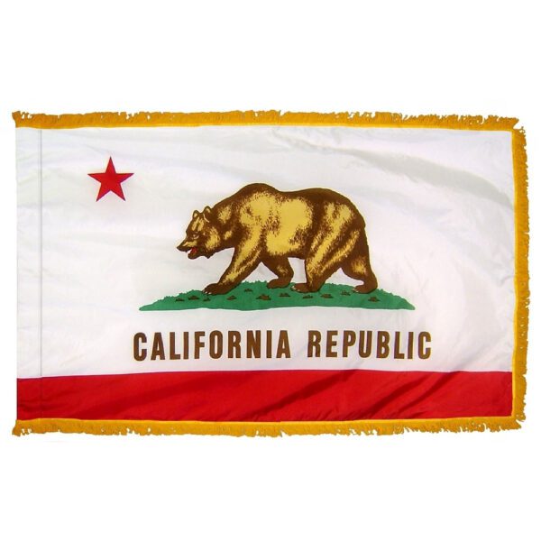 California - state flag with fringe - for indoor use