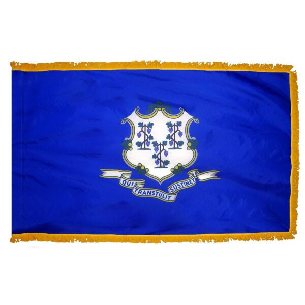 Connecticut - state flag with fringe - for indoor use