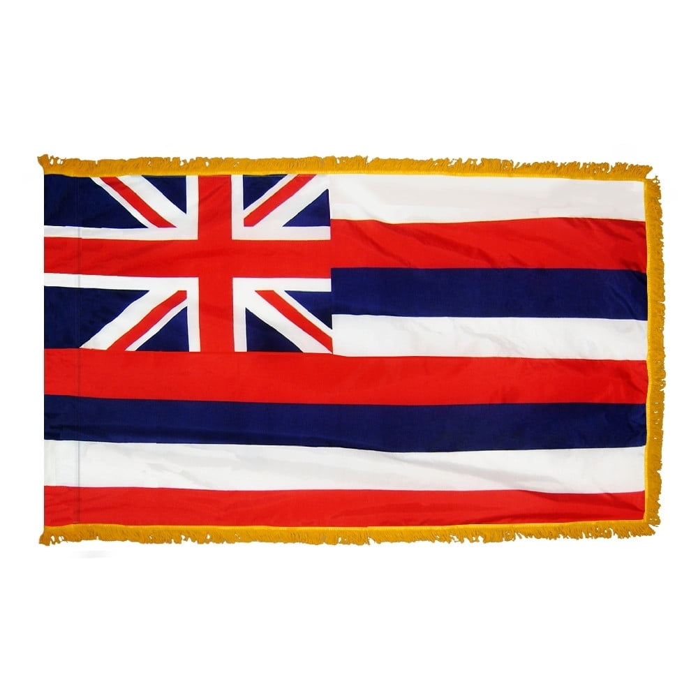 Hawaii - State Flag with Fringe - For Indoor Use