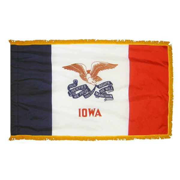 Iowa - state flag with fringe - for indoor use