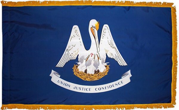 Louisiana - state flag with fringe - for indoor use