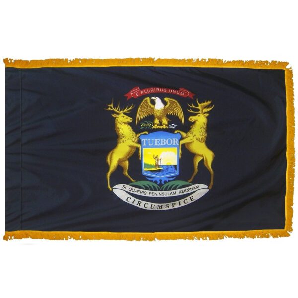 Michigan - state flag with fringe - for indoor use