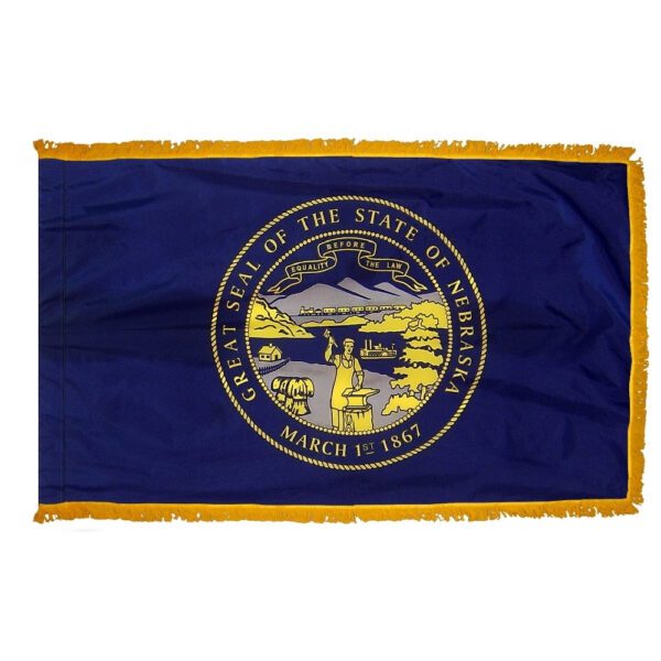 Nebraska - state flag with fringe - for indoor use
