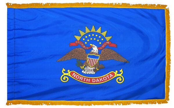 North dakota - state flag with fringe - for indoor use