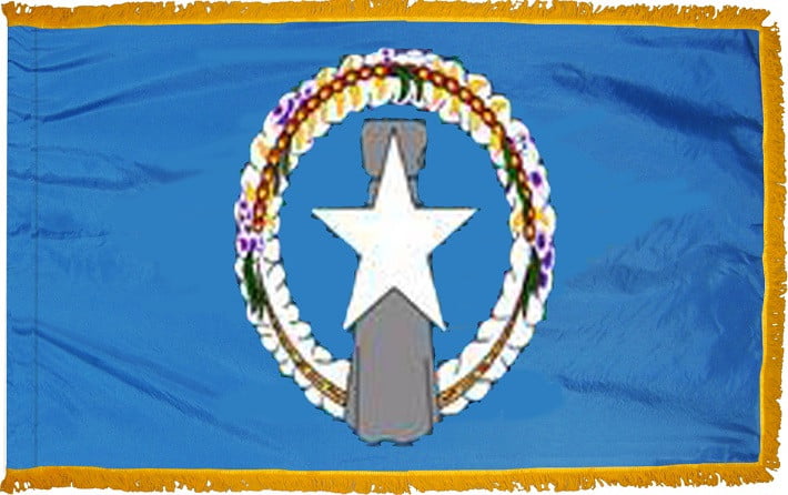 Northern Marianas - Territory Flag with Fringe - For Indoor Use