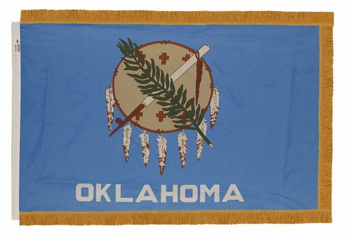 Oklahoma - state flag with fringe - for indoor use