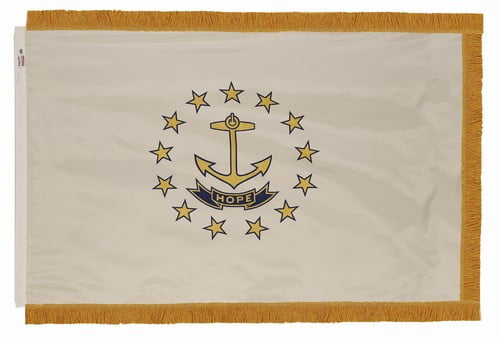 Rhode island - state flag with fringe - for indoor use