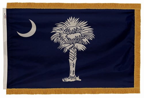 South carolina - state flag with fringe - for indoor use