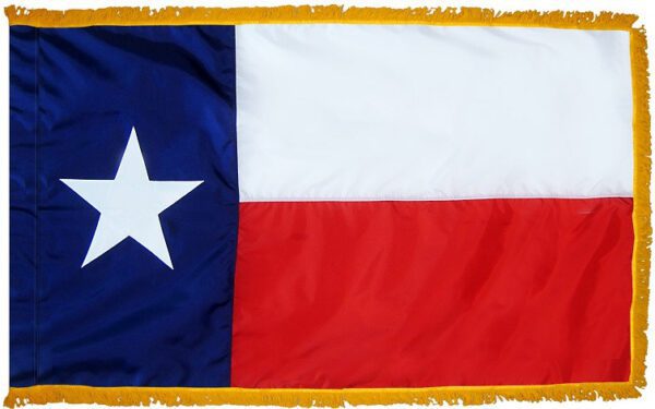 Texas - state flag with fringe - for indoor use