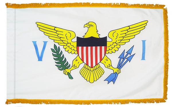 U. S. Virgin islands - territory flag with fringe - for indoor use