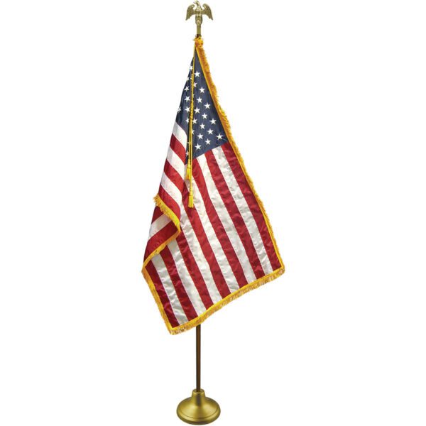 American flag set - deluxe oak flagpole