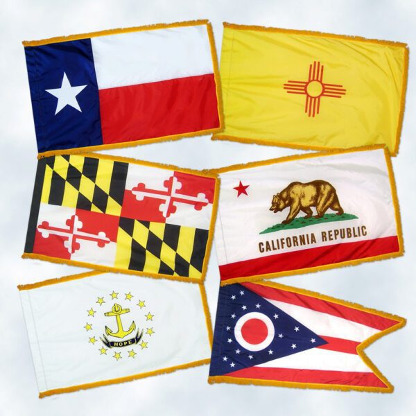 Set of all 50 state flags with fringe - for indoor use
