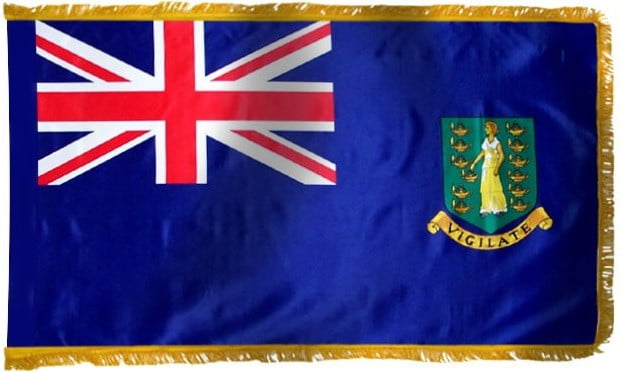 Virgin Islands British Flag with Fringe - For Indoor Use