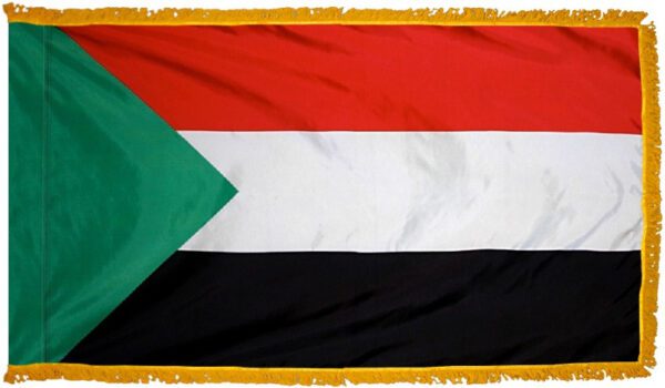 Sudan flag with fringe - for indoor use