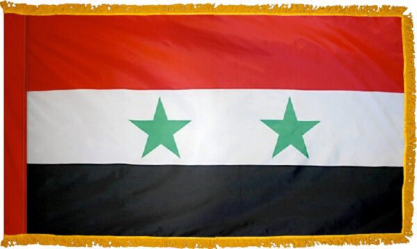 Syria flag with fringe - for indoor use