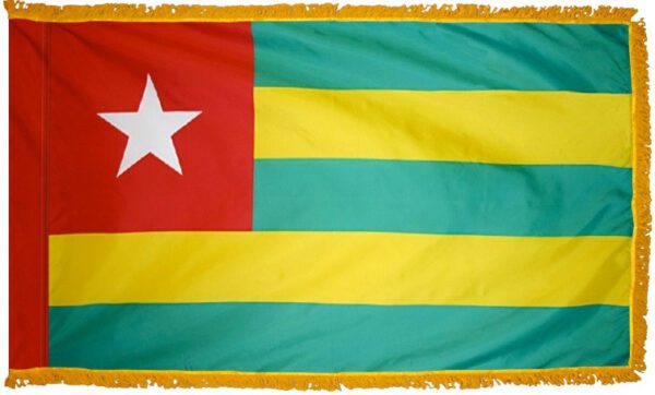 Togo flag with fringe - for indoor use