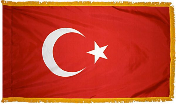Turkey flag with fringe - for indoor use