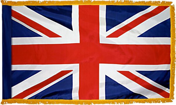 United kingdom flag with fringe - for indoor use