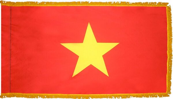 Vietnam flag with fringe - for indoor use