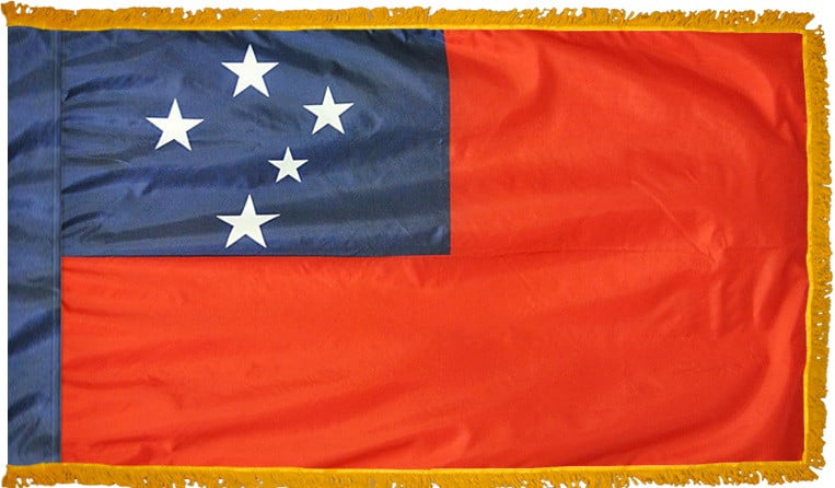 Western Samoa Flag with Fringe - For Indoor Use