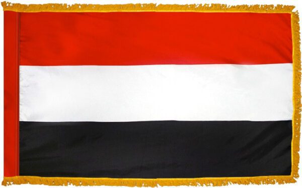 Yemen flag with fringe - for indoor use